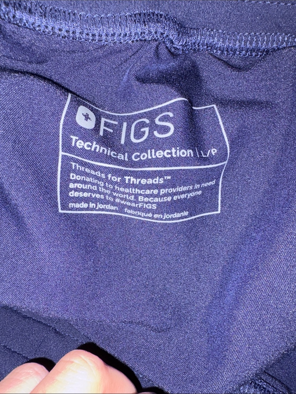 Figs Navy Drawstring Scrub Pants - Picture 3 of 4